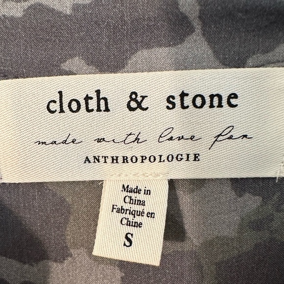 CLOTH & STONE Small Anthropologie Nina Camo Shirtdress Spring Lightweight Button - Picture 5 of 12